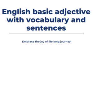 Empower your language journey with 'English Basics Adjectives' eBook – your key to expressive communication.